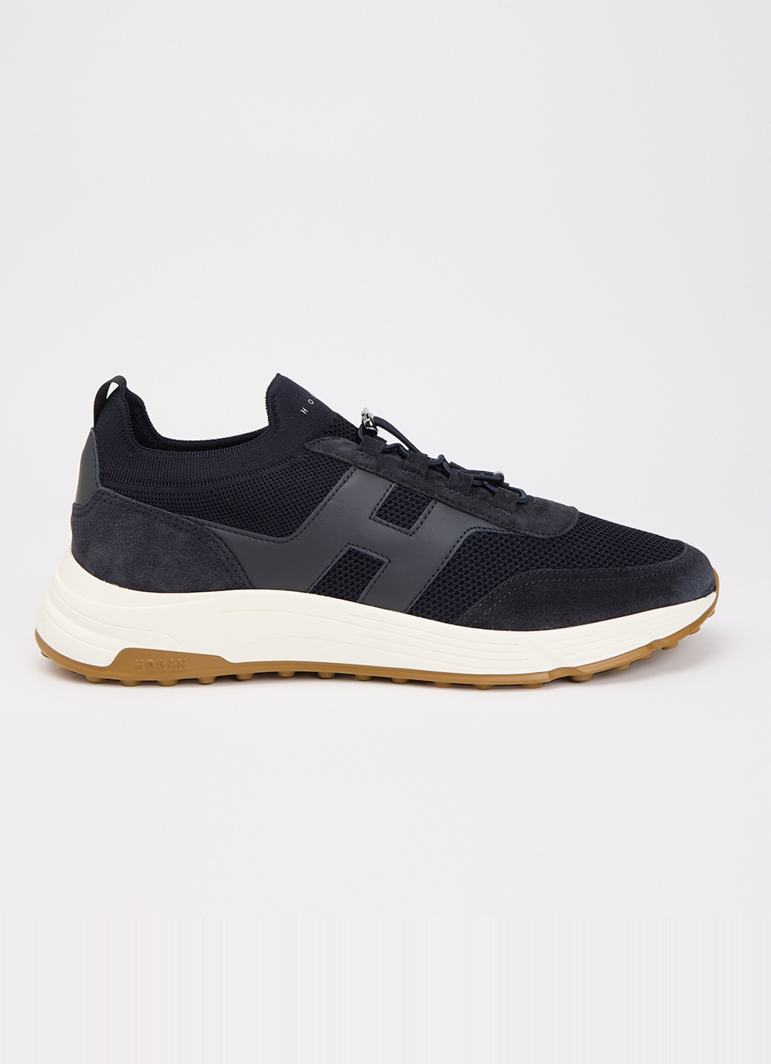 Hogan Hyperlight sneaker met suède details - voorkant donkerblauw