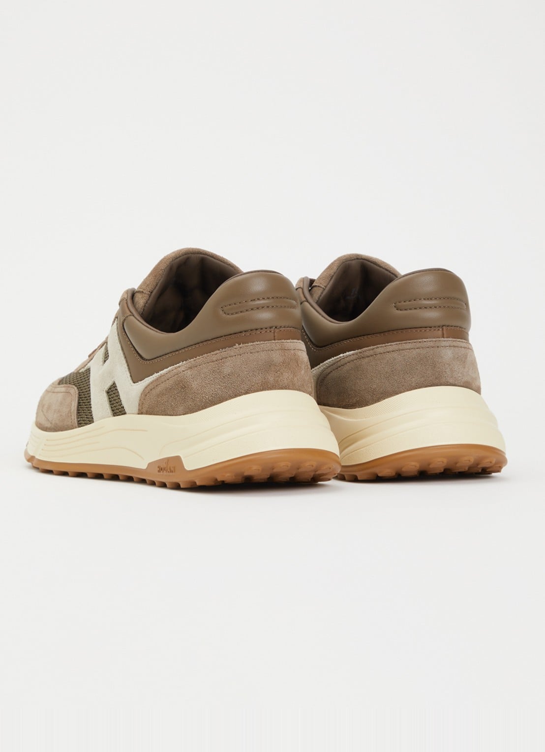 Hogan Hyperlight sneaker met suède details - achterkant 6 taupe