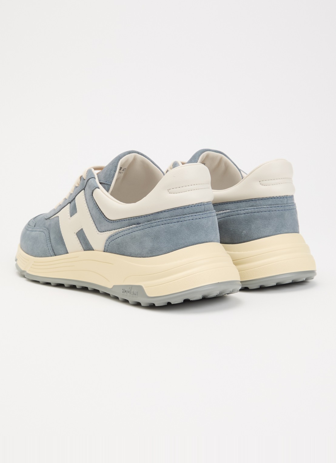 Hogan Hyperlight sneaker van suède met details van leer - achterkant 5 blauwgrijs