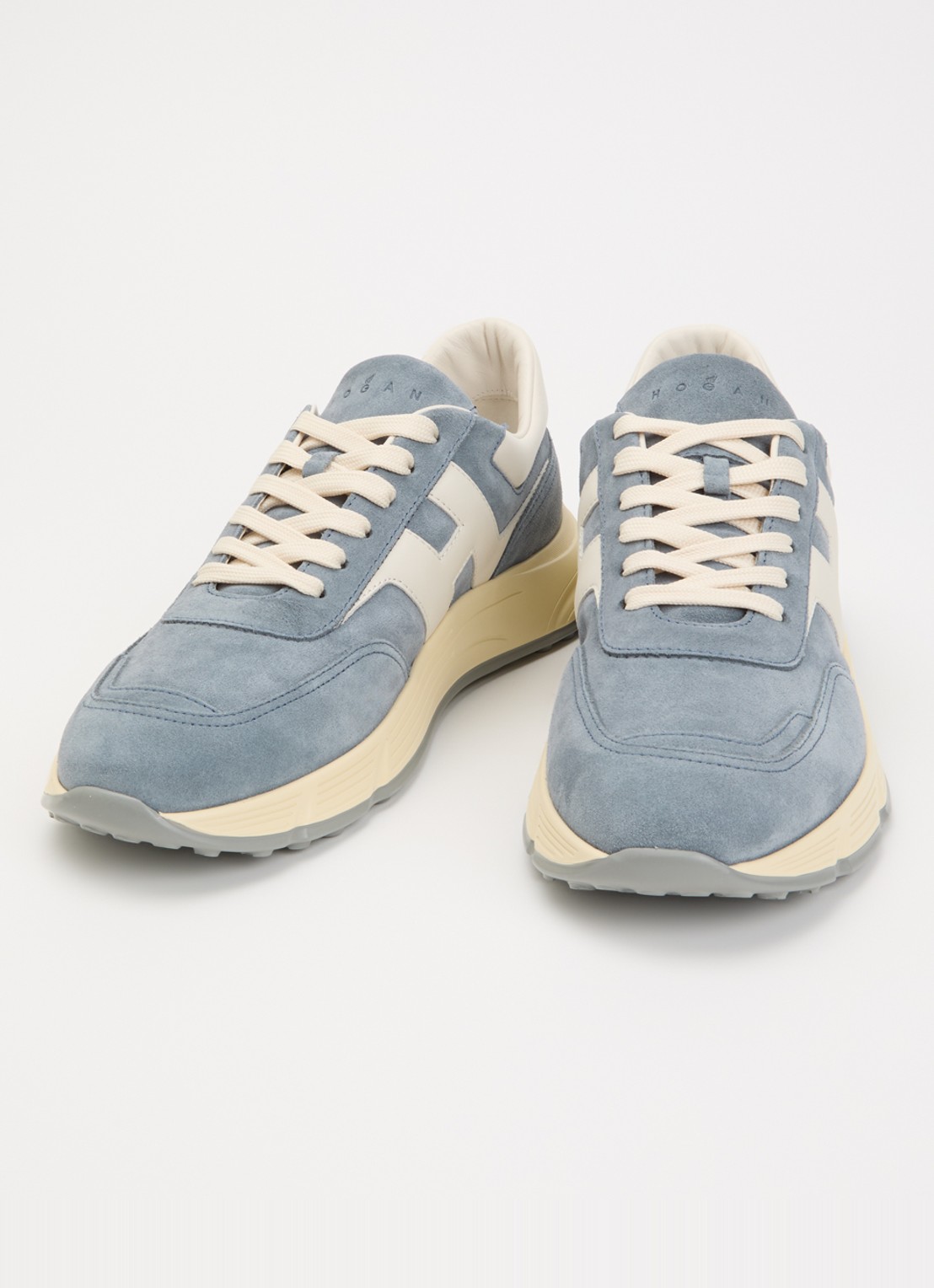 Hogan Hyperlight sneaker van suède met details van leer - detail blauwgrijs