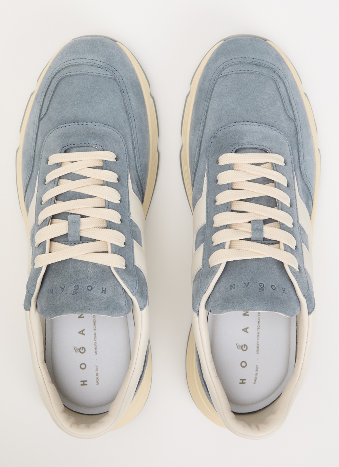 Hogan Hyperlight sneaker van suède met details van leer - detail 2 blauwgrijs
