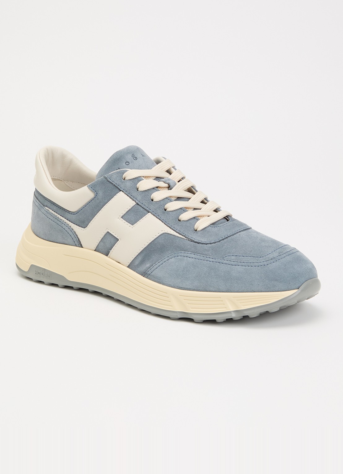 Hogan Hyperlight sneaker van suède met details van leer - voorkant 4 blauwgrijs