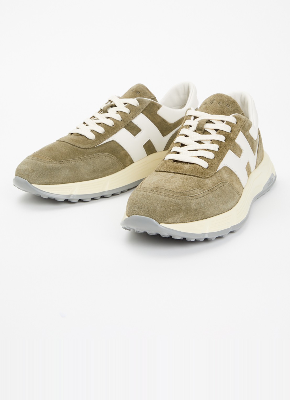 Hogan Hyperlight sneaker van suède met details van leer - detail 2 olijfgroen