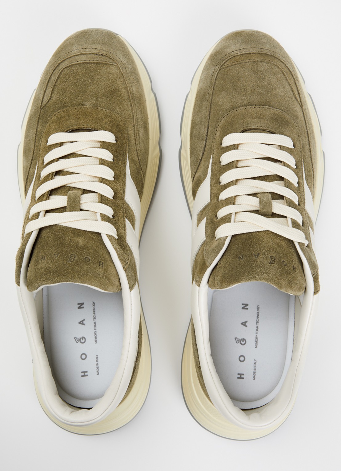 Hogan Hyperlight sneaker van suède met details van leer - detail 3 olijfgroen