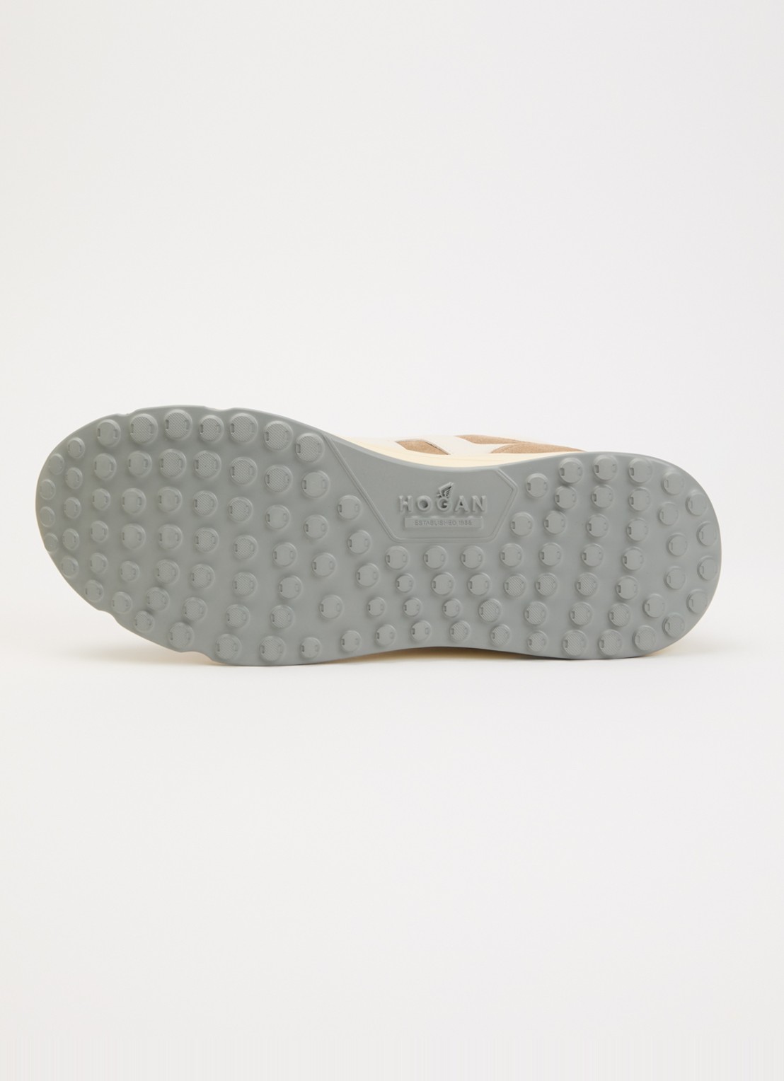 Hogan Hyperlight sneaker van suède met details van leer - detail 5 zand