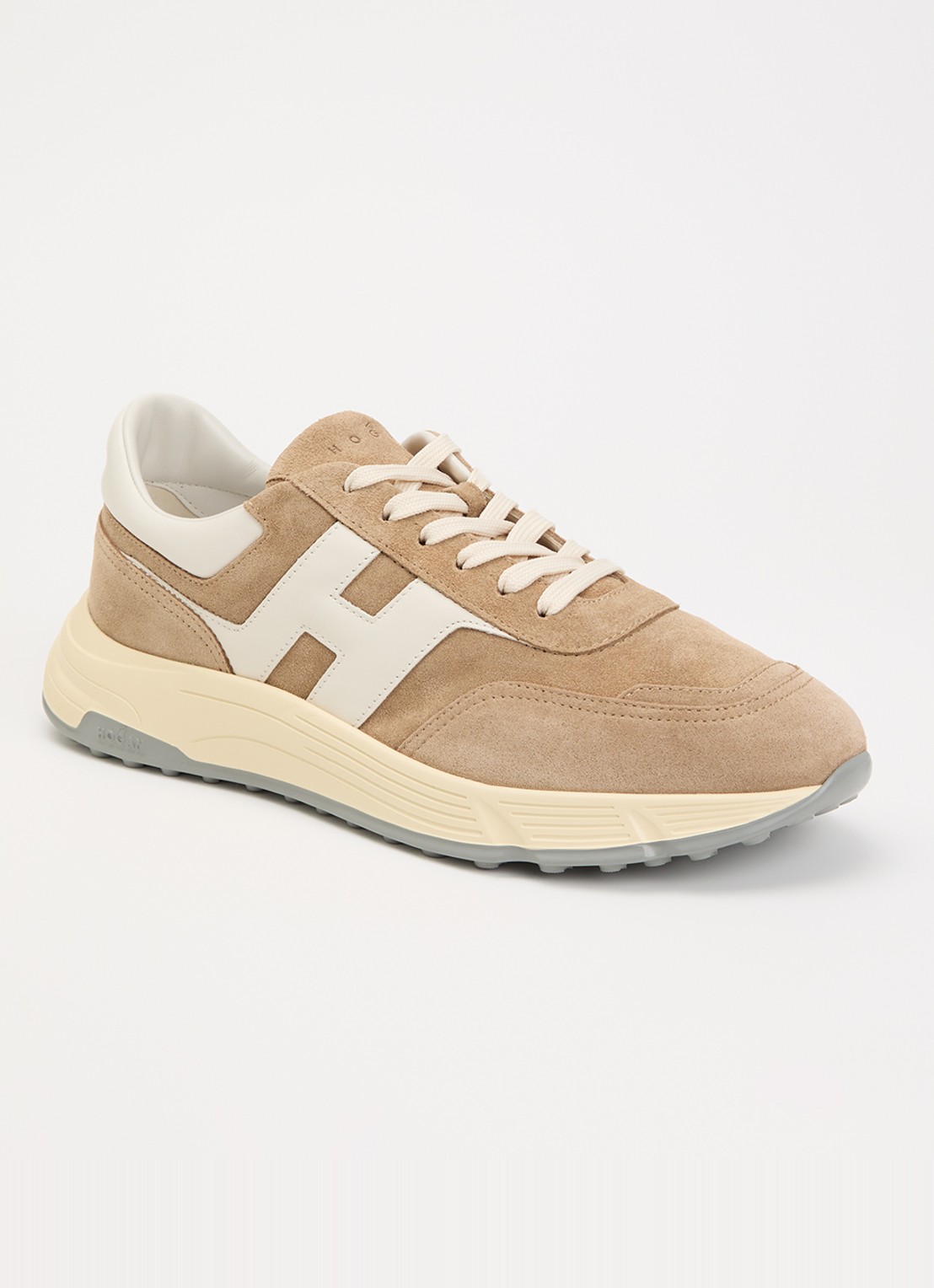Hogan Hyperlight sneaker van suède met details van leer - voorkant 2 zand