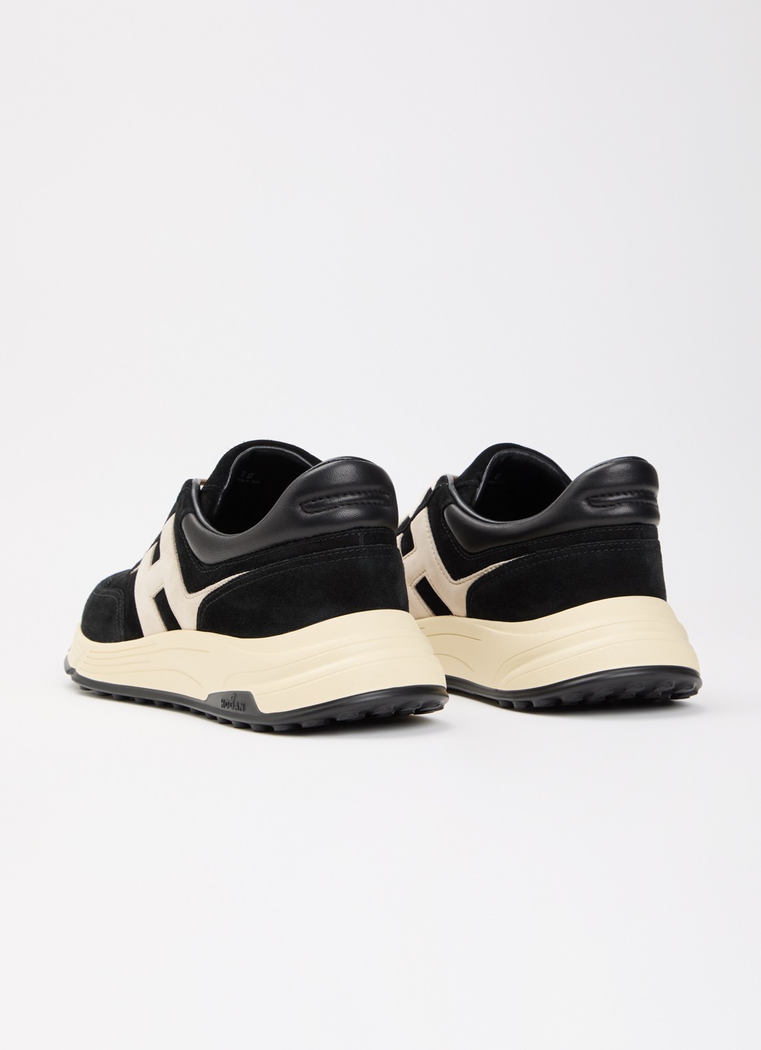 Hogan Hyperlight sneaker van suède met details van leer  - achterkant 2 zwart