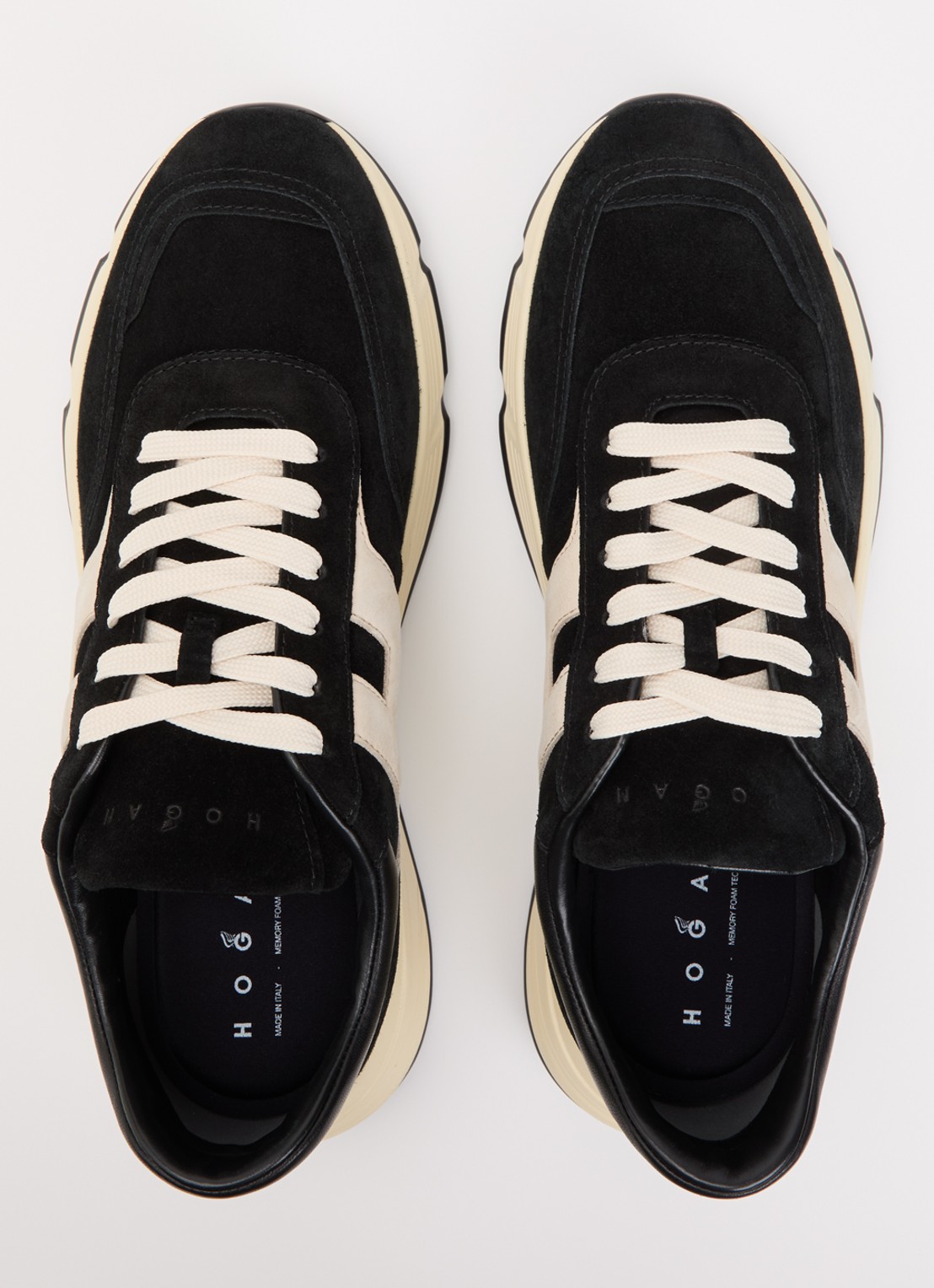 Hogan Hyperlight sneaker van suède met details van leer  - detail 4 zwart