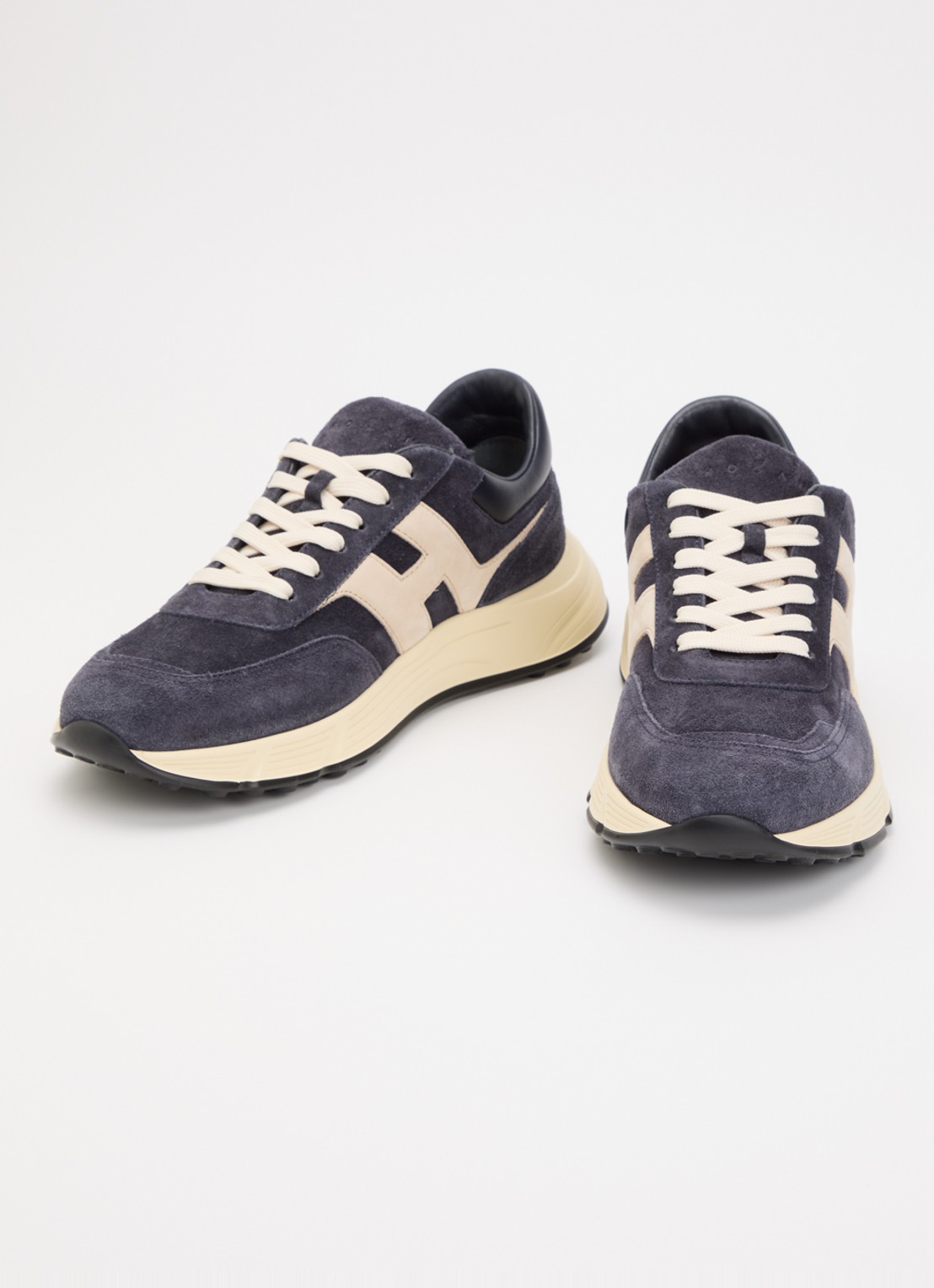 Hogan Hyperlight sneaker van suède met details van leer  - detail 3 donkerblauw