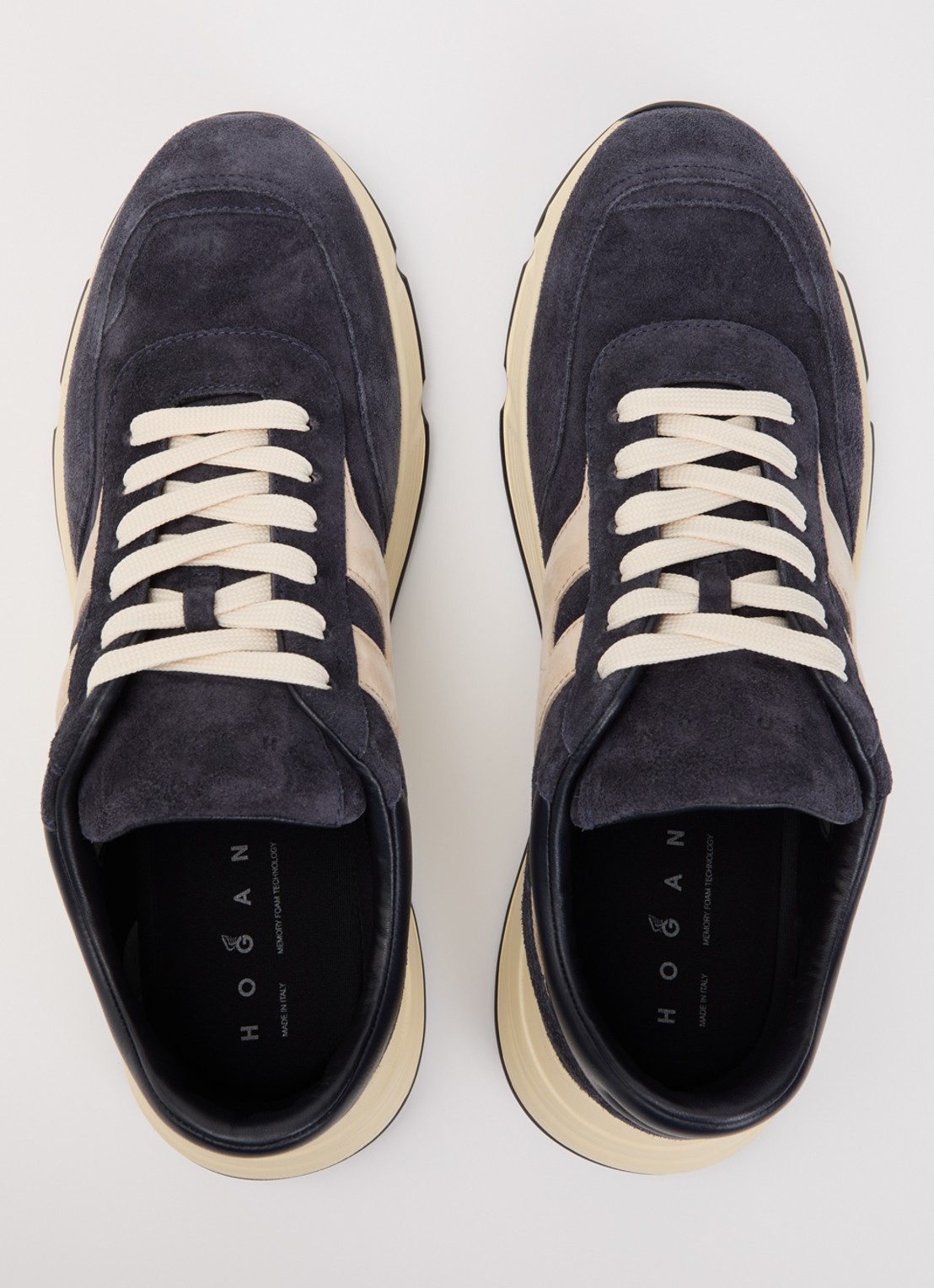 Hogan Hyperlight sneaker van suède met details van leer  - detail 4 donkerblauw