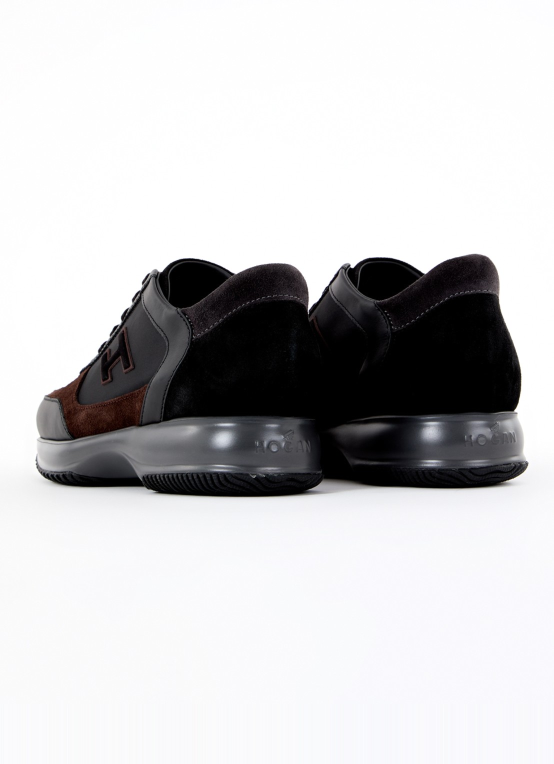 Hogan Interactive sneaker met suède en leren details - achterkant 6 zwart
