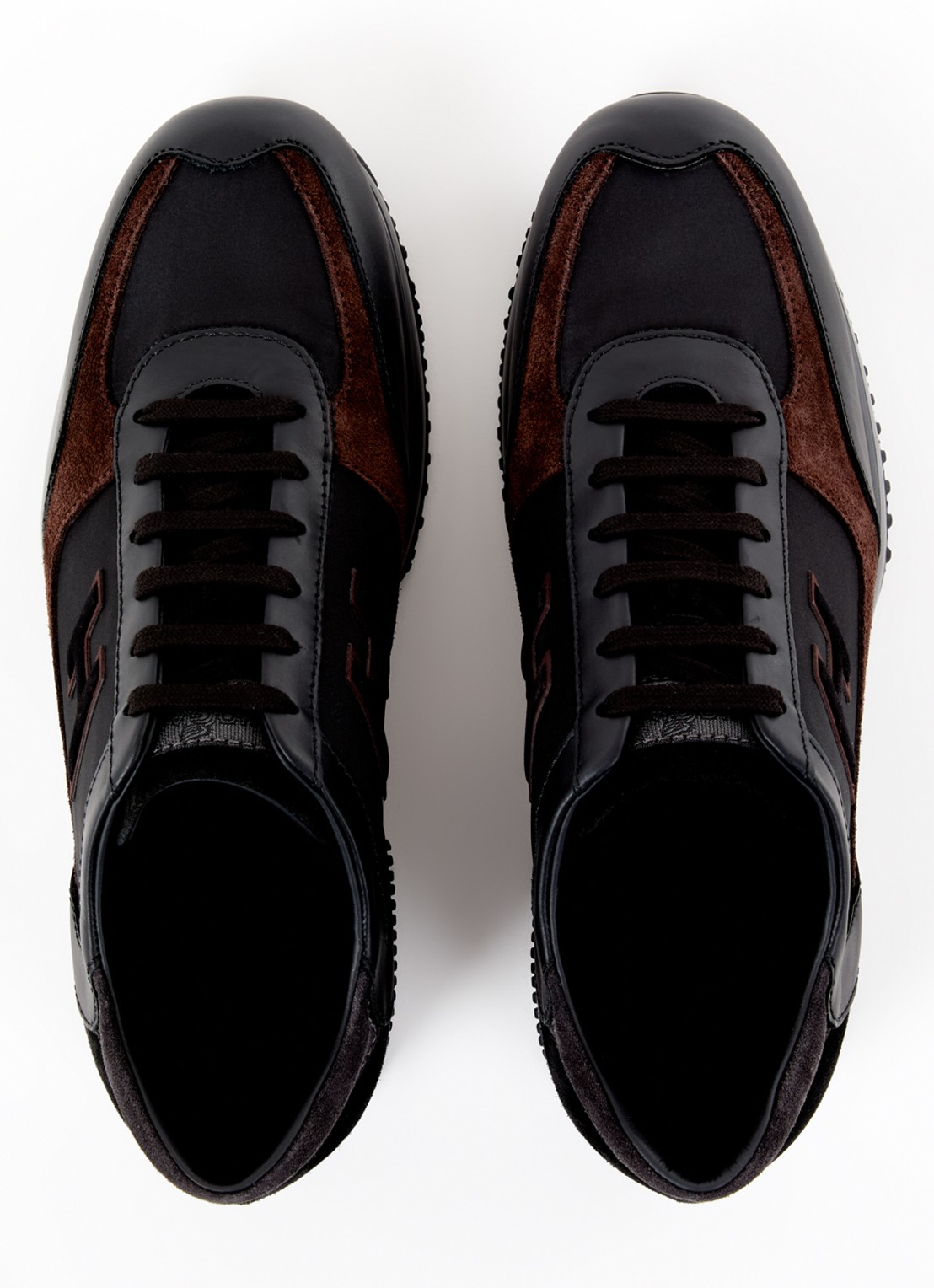 Hogan Interactive sneaker met suède en leren details - detail 4 zwart