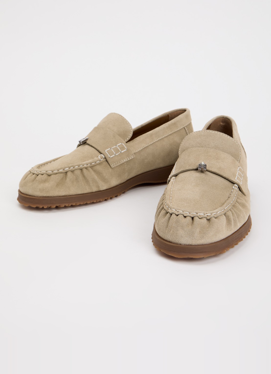 Hogan Loafer van suède - detail beige