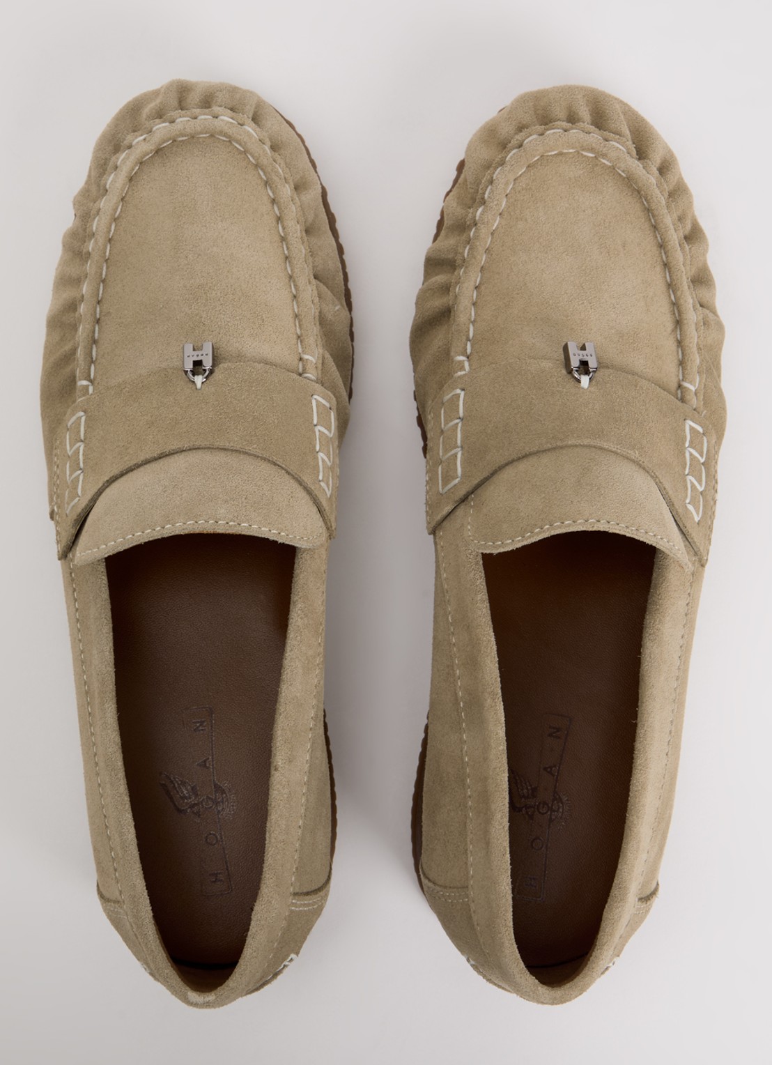 Hogan Loafer van suède - detail 2 beige