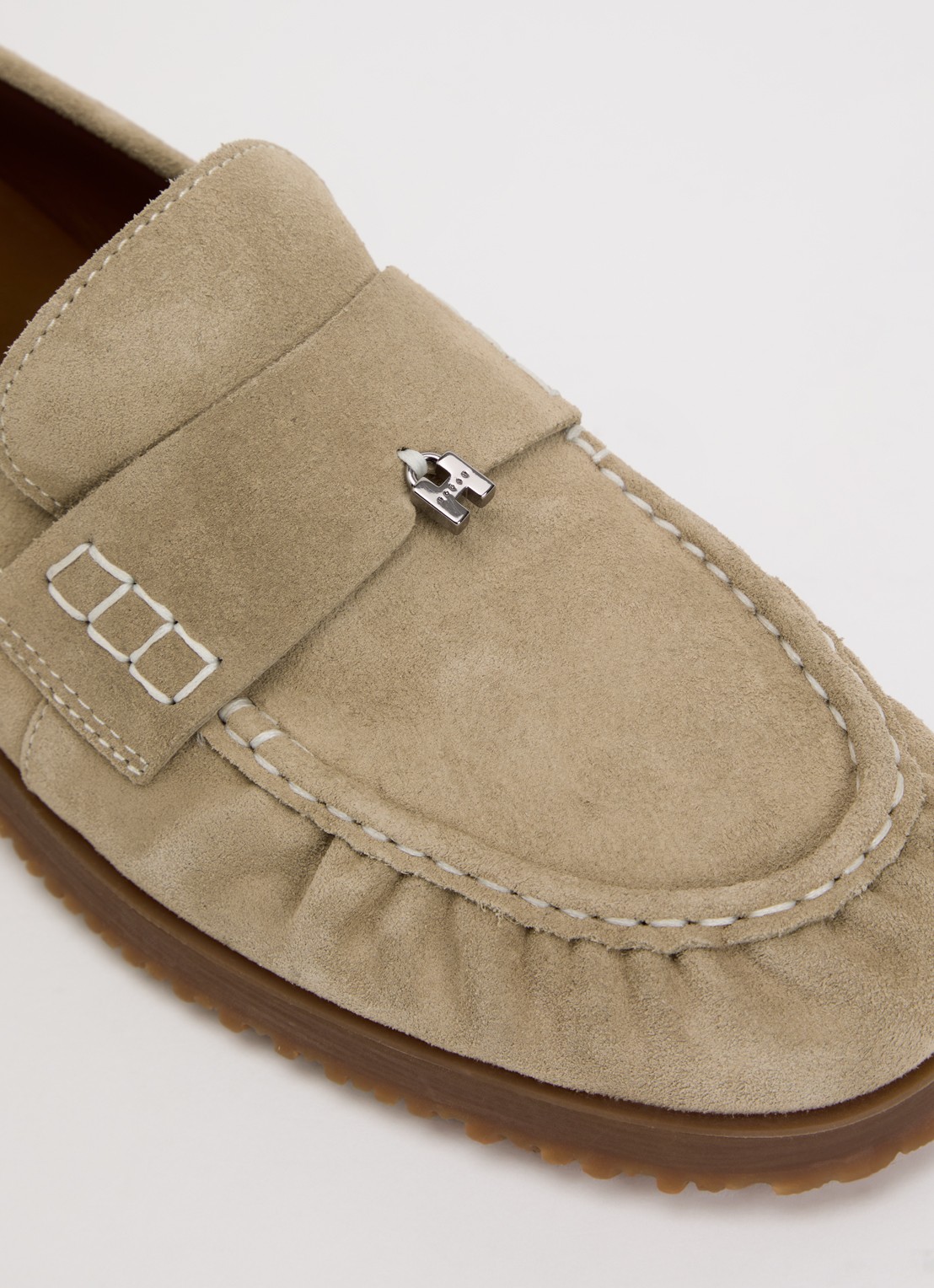 Hogan Loafer van suède - detail 4 beige