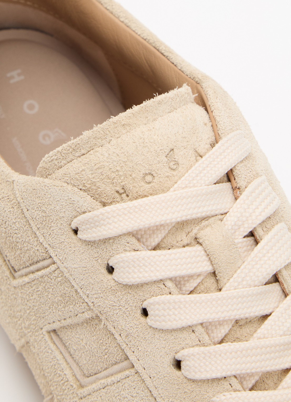Hogan Olympia sneaker van suède - detail 7 beige