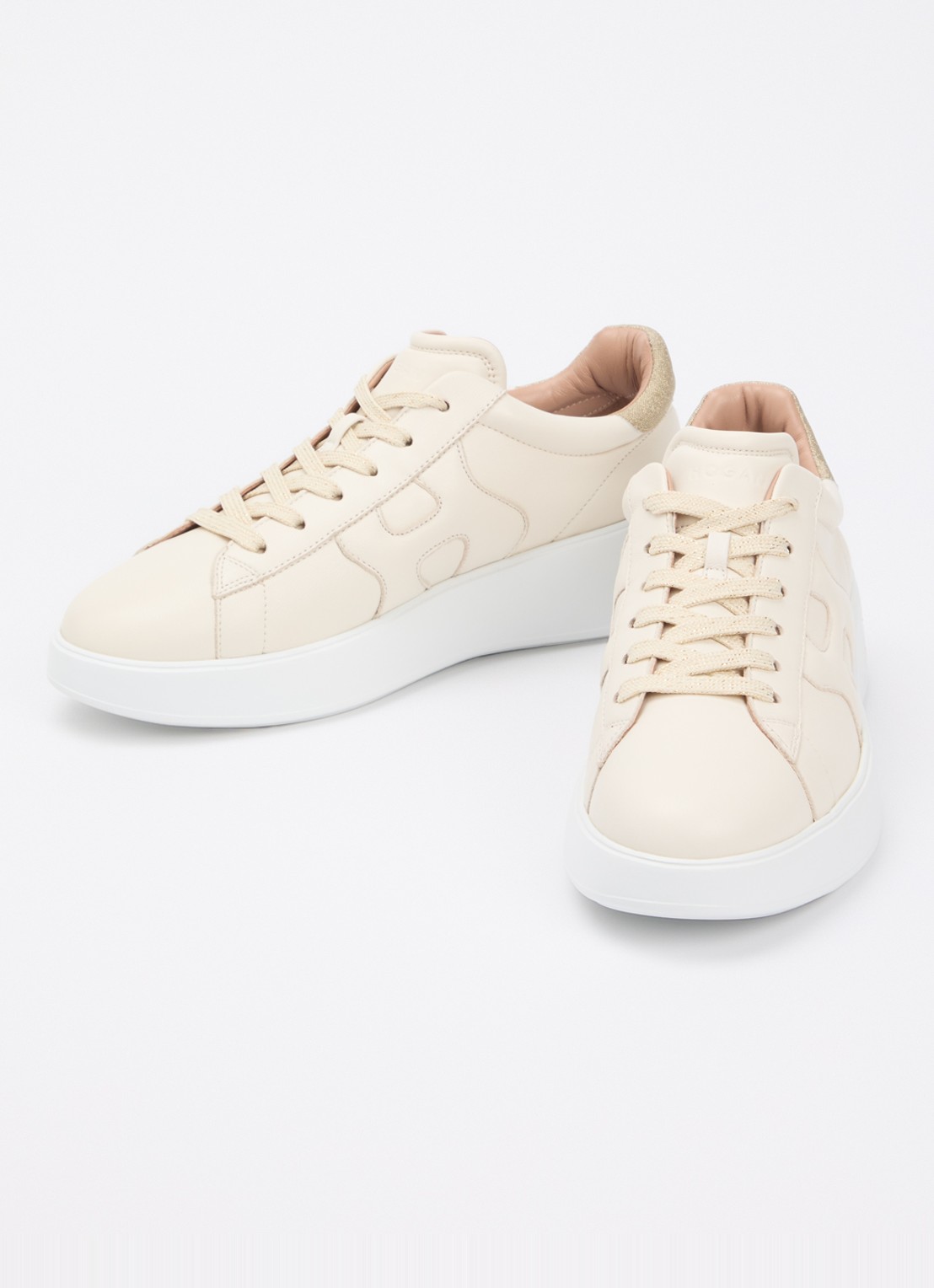 Hogan Rebel sneaker van leer met details van lurex - detail 2 creme