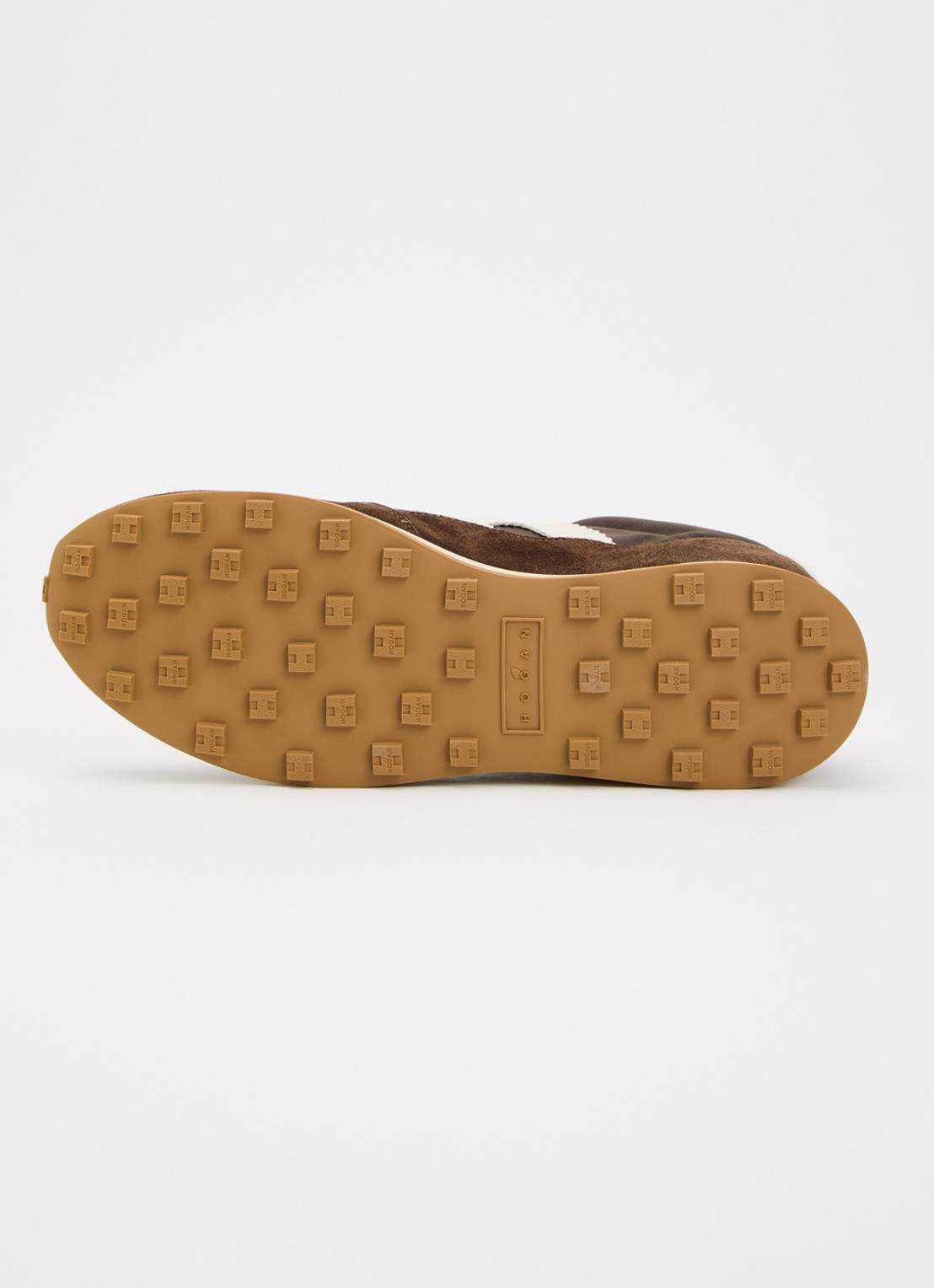 Hogan Sneaker met suède details - detail 3 chocoladebruin