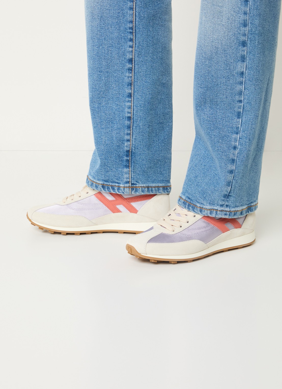 Hogan Sneaker met suède en leren details - voorkant 7 lila