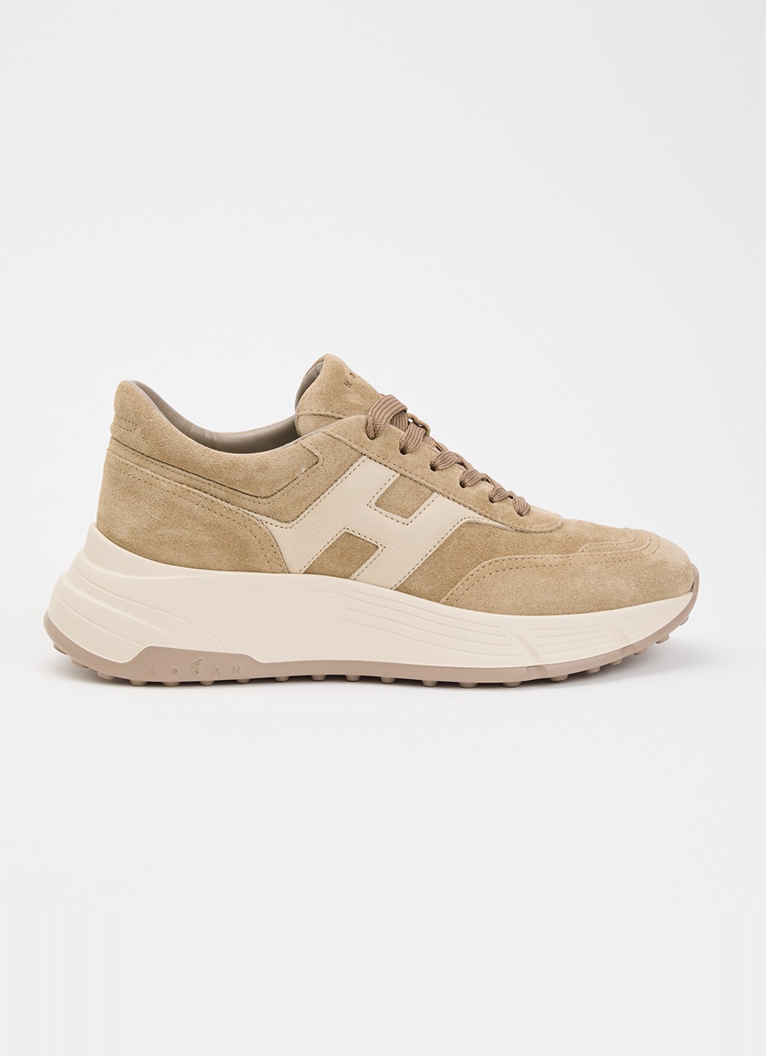 Hogan Sneaker van suède - voorkant 5 beige