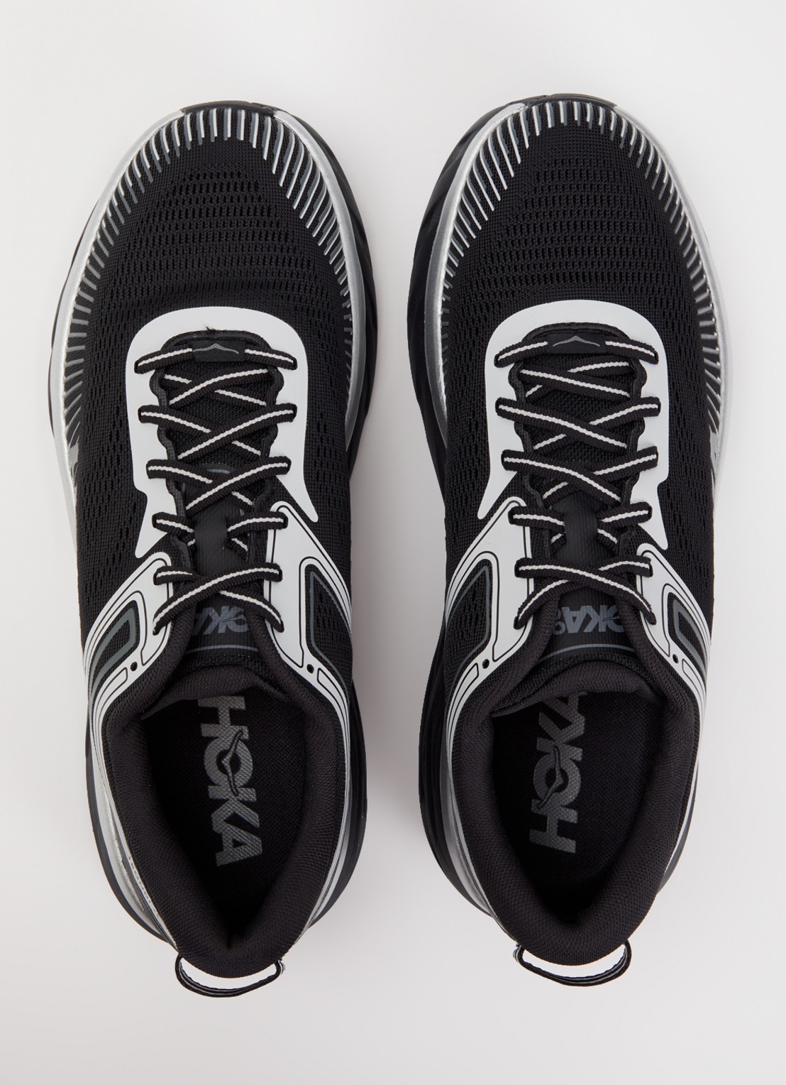 HOKA Bondi 7 sneaker met gebreid bovenwerk en logo - detail 3 zwart