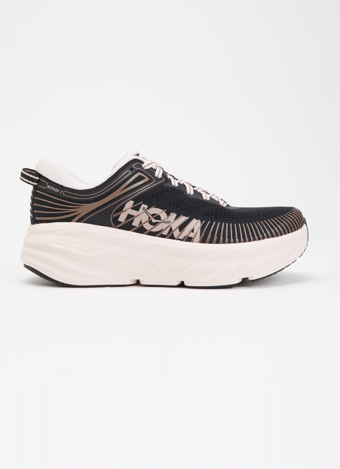 HOKA Bondi 7 sneaker met logo  - voorkant zwart