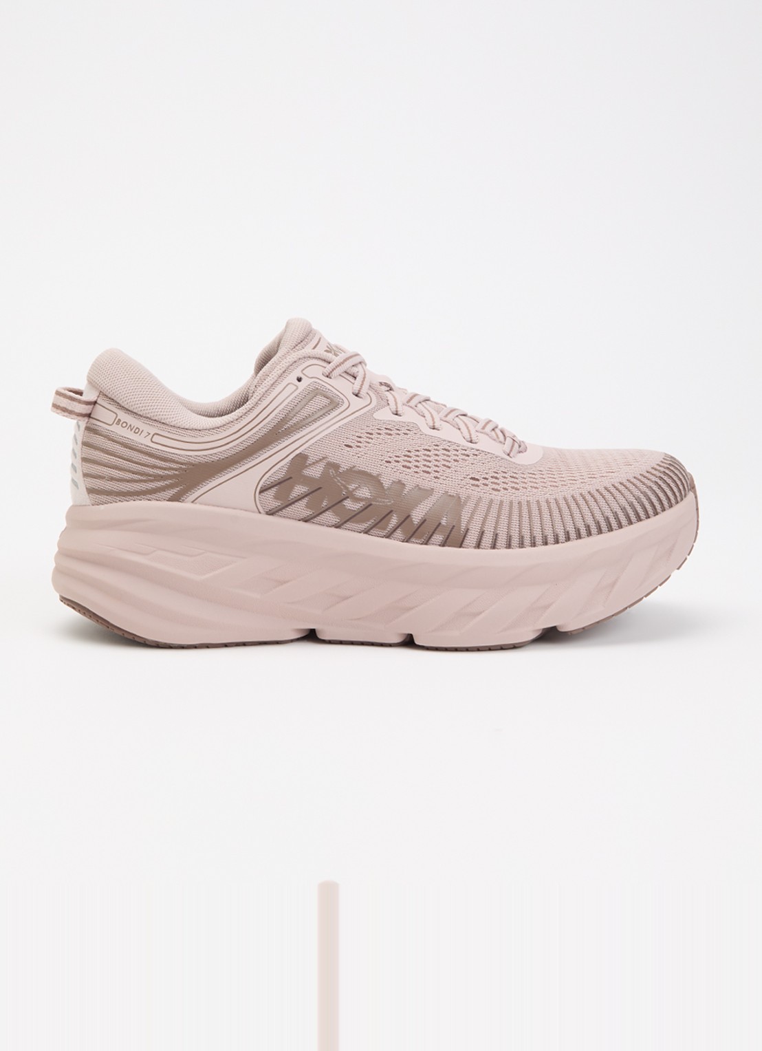 HOKA Bondi 7 sneaker met logo  - voorkant 5 oudroze
