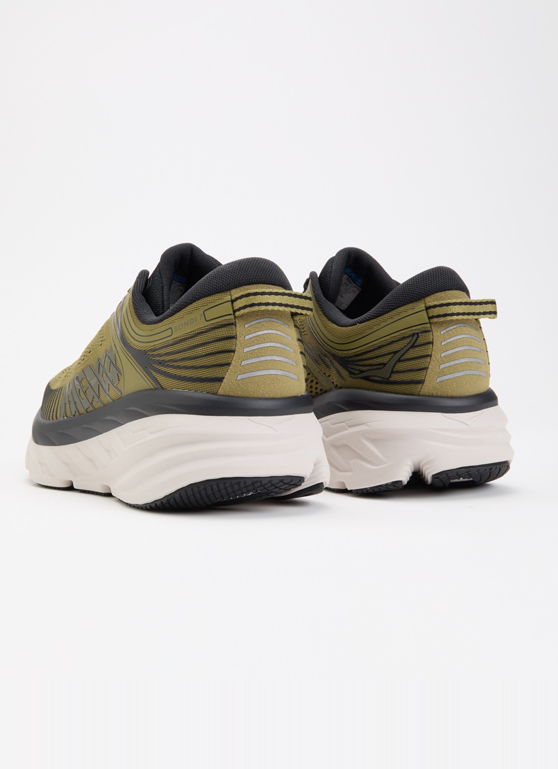 HOKA Bondi 7 sneaker van mesh met logo - achterkant 5 mosgroen