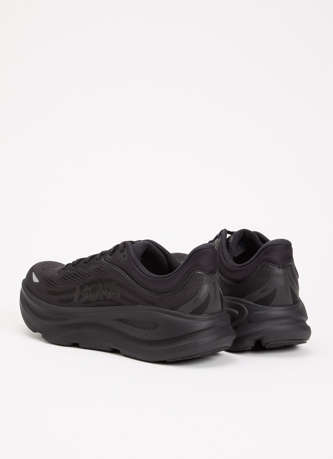 HOKA Bondi 9 hardloopschoen met mesh details - achterkant zwart