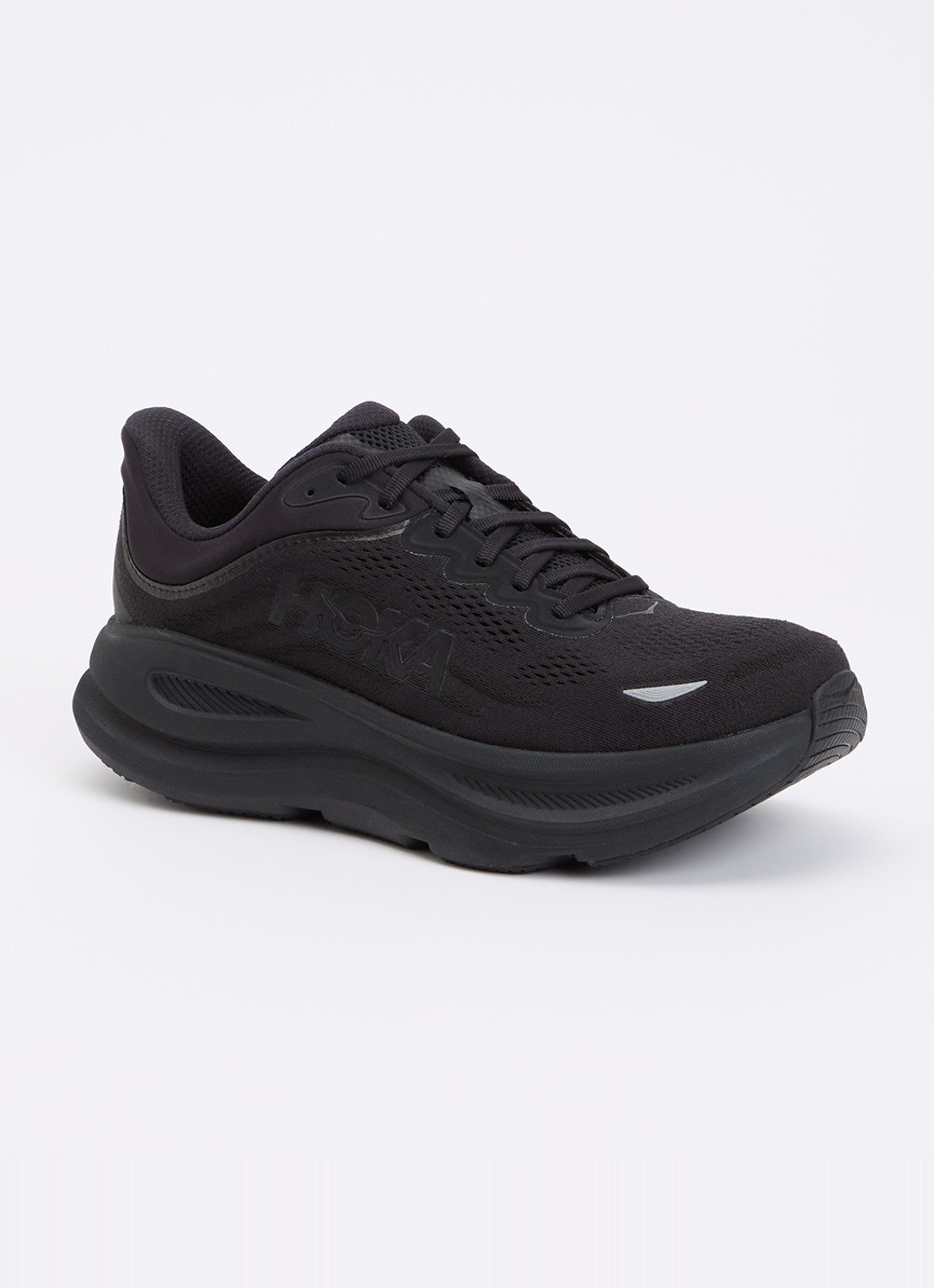 HOKA Bondi 9 hardloopschoen met mesh details - voorkant 4 zwart