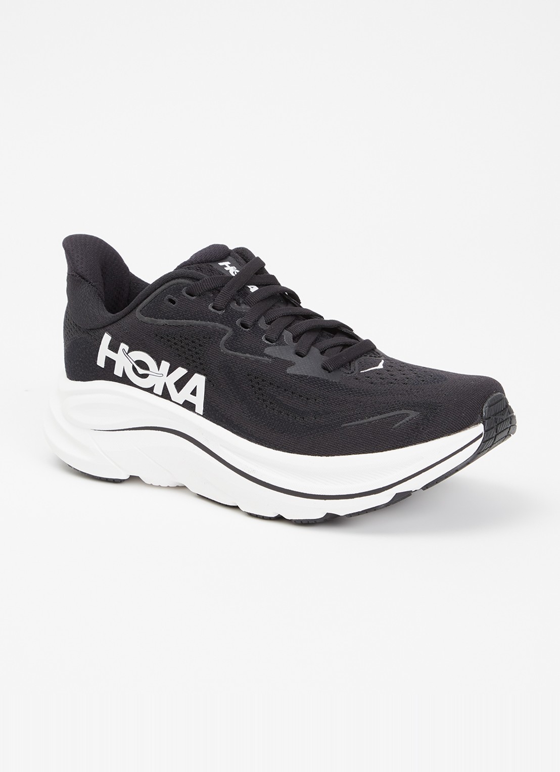 HOKA Clifon 10 hardloopschoen met reflecterende details - voorkant 5 zwart