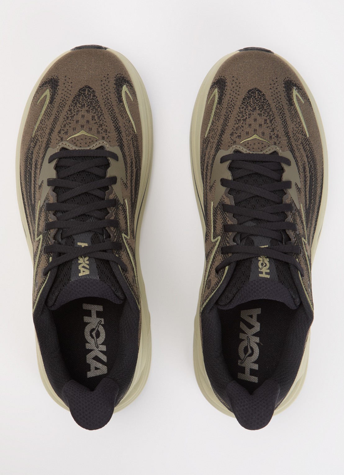 HOKA Clifton 10 sneaker met mesh details - detail 2 mosgroen