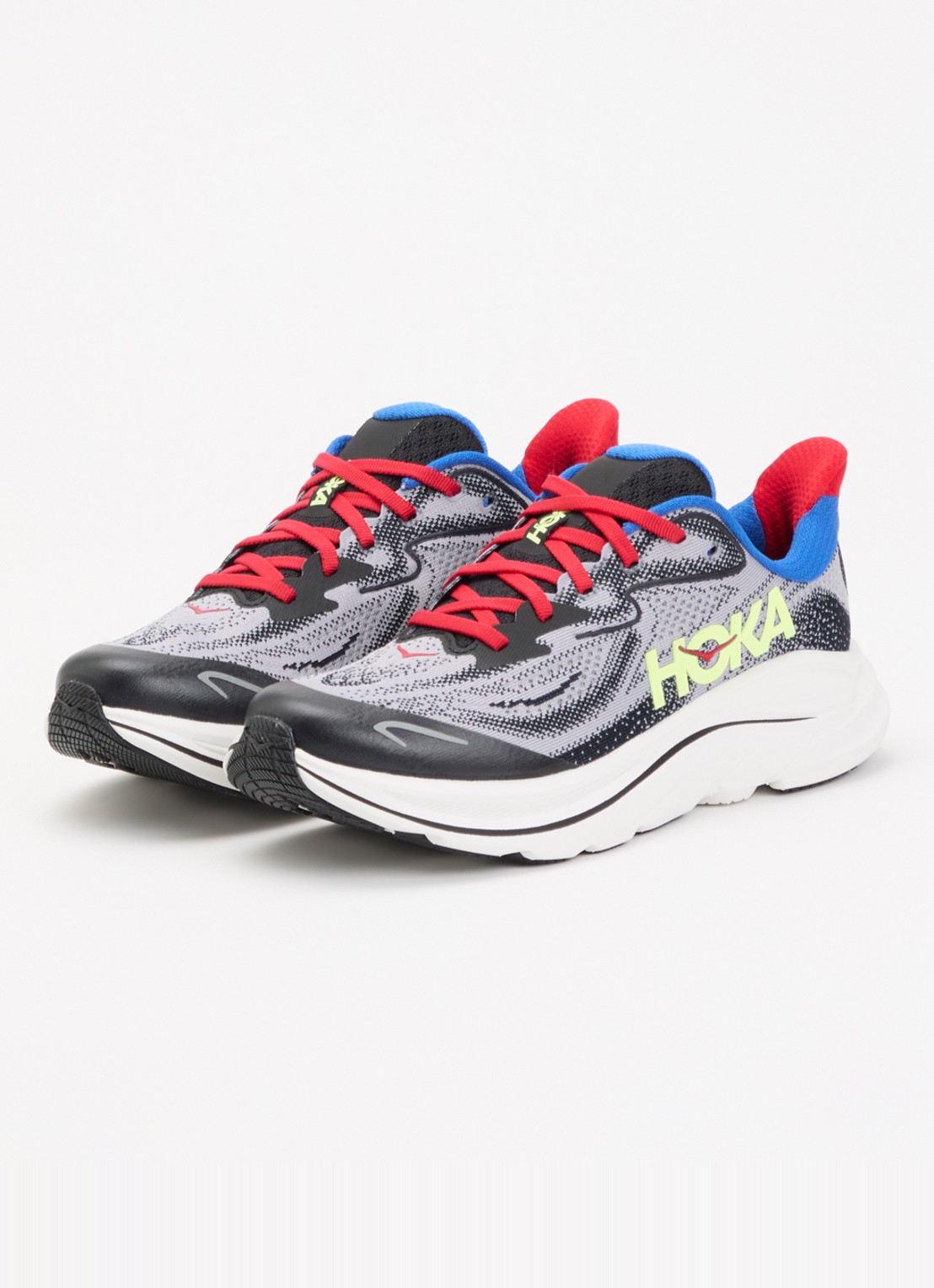 HOKA Clifton 10 sneaker met mesh details - detail grijsmele
