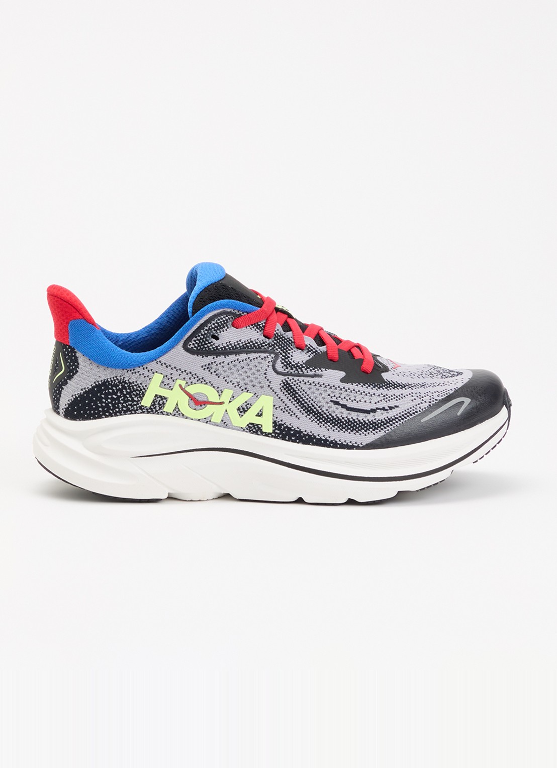 HOKA Clifton 10 sneaker met mesh details - voorkant 3 grijsmele