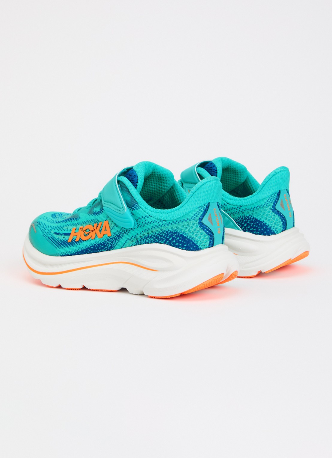 HOKA Clifton 10 sneaker met mesh details - achterkant blauw