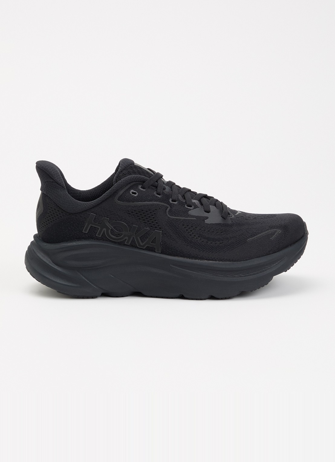 HOKA Clifton 10 sneaker met mesh details - voorkant zwart