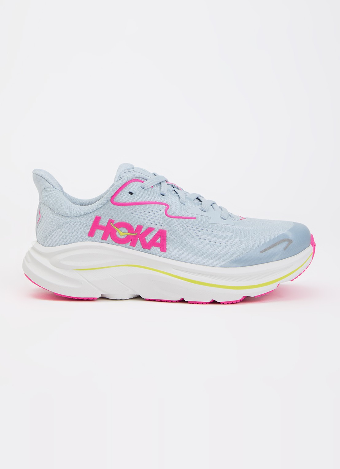 HOKA Clifton 10 sneaker met print - voorkant beige