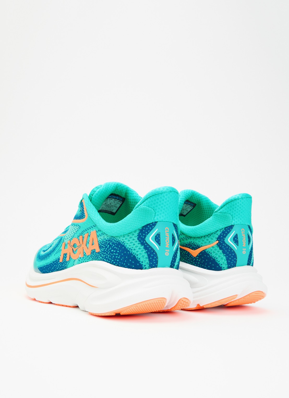HOKA Clifton 10 sneaker met print - achterkant 4 turquoise