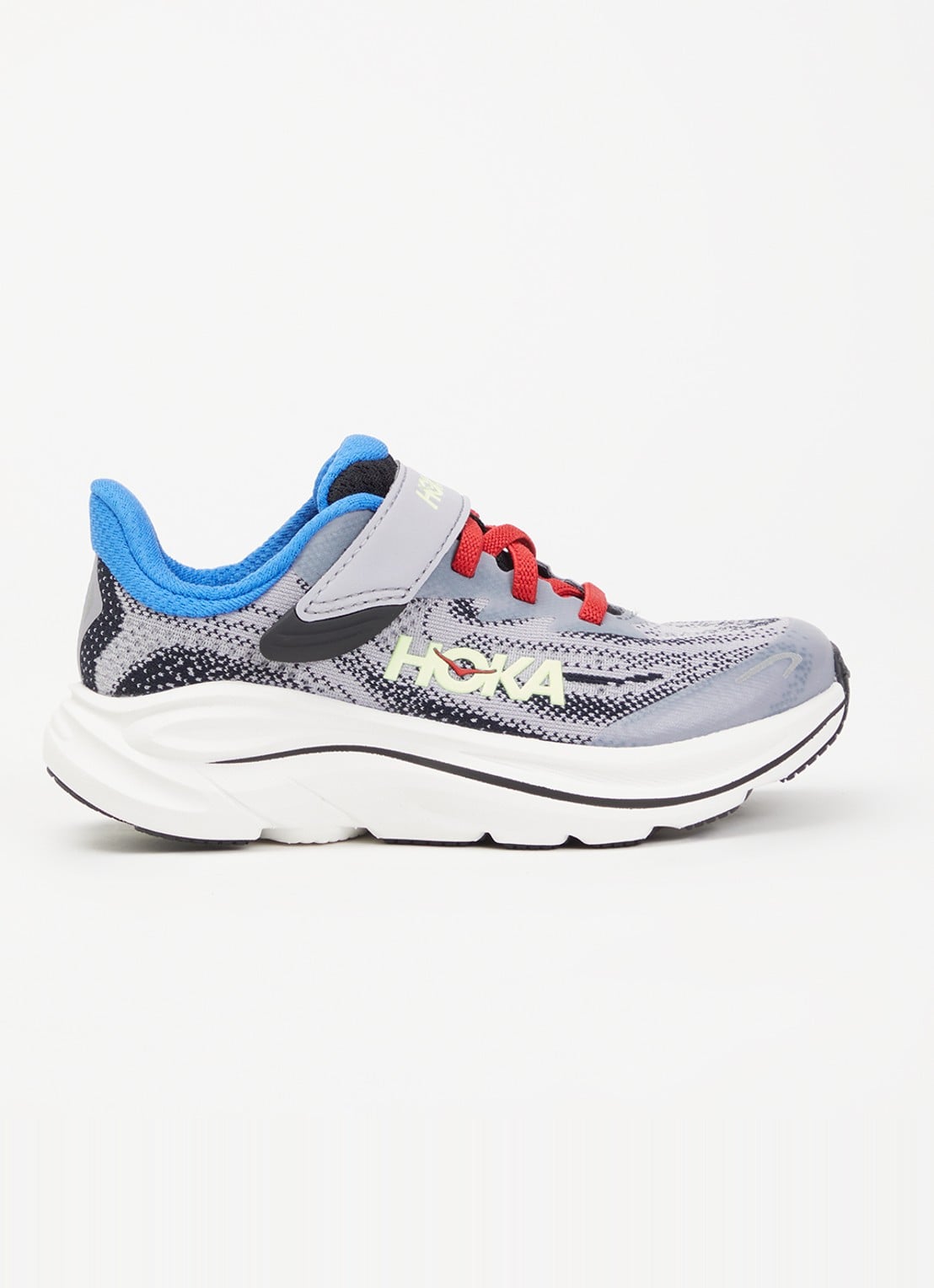 HOKA Clifton sneaker van mesh met logo - voorkant grijs