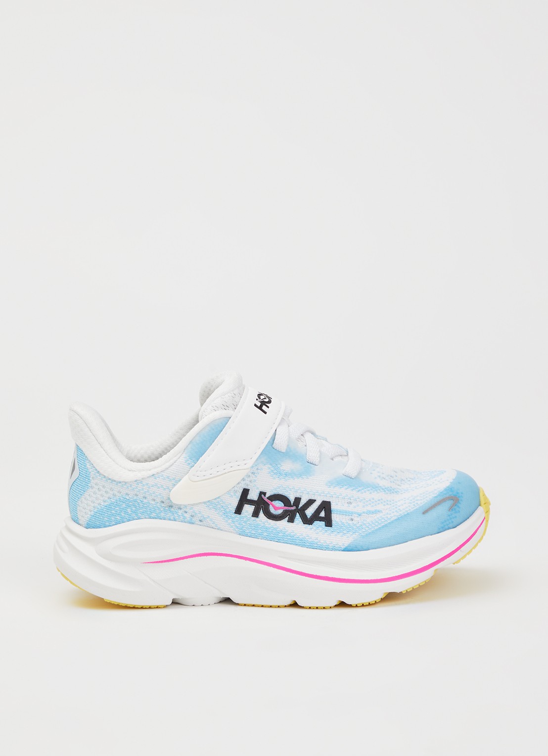 HOKA Clifton sneaker van mesh met logo - voorkant lichtblauw