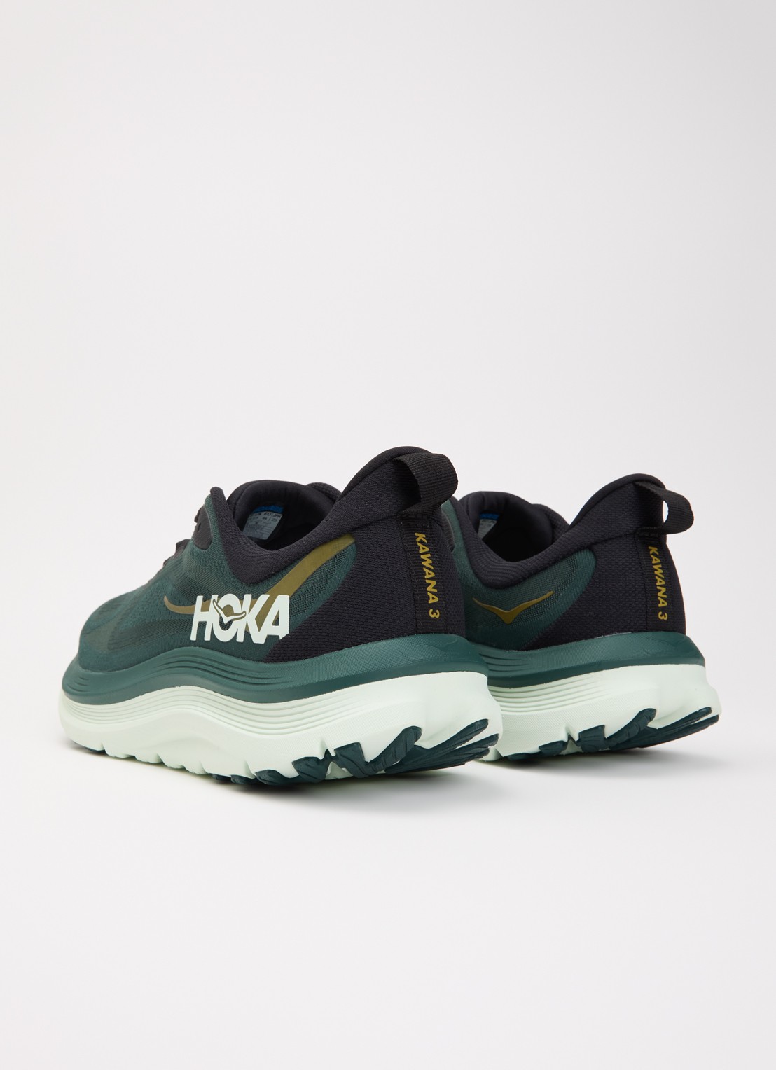 HOKA Kawana 3 sneaker van mesh met logo - achterkant 5 donkergroen