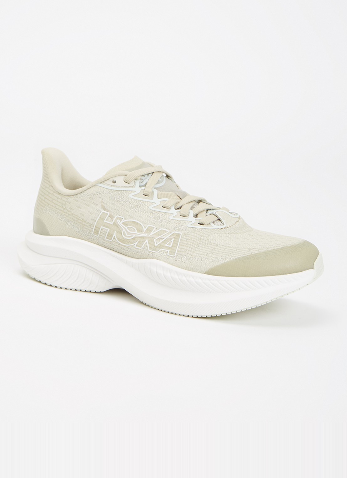 HOKA Mach 6 hardloopschoen met mesh details - voorkant lindegroen