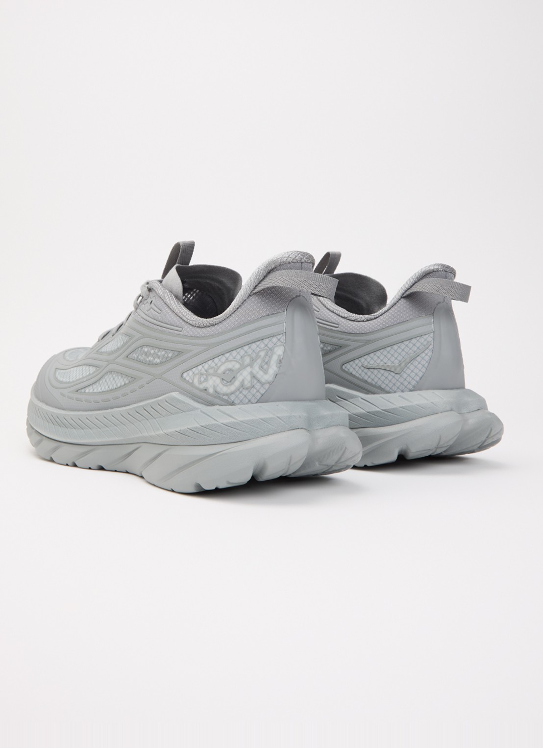 HOKA Mach Remastered sneaker van mesh met logo - achterkant 2 grijs