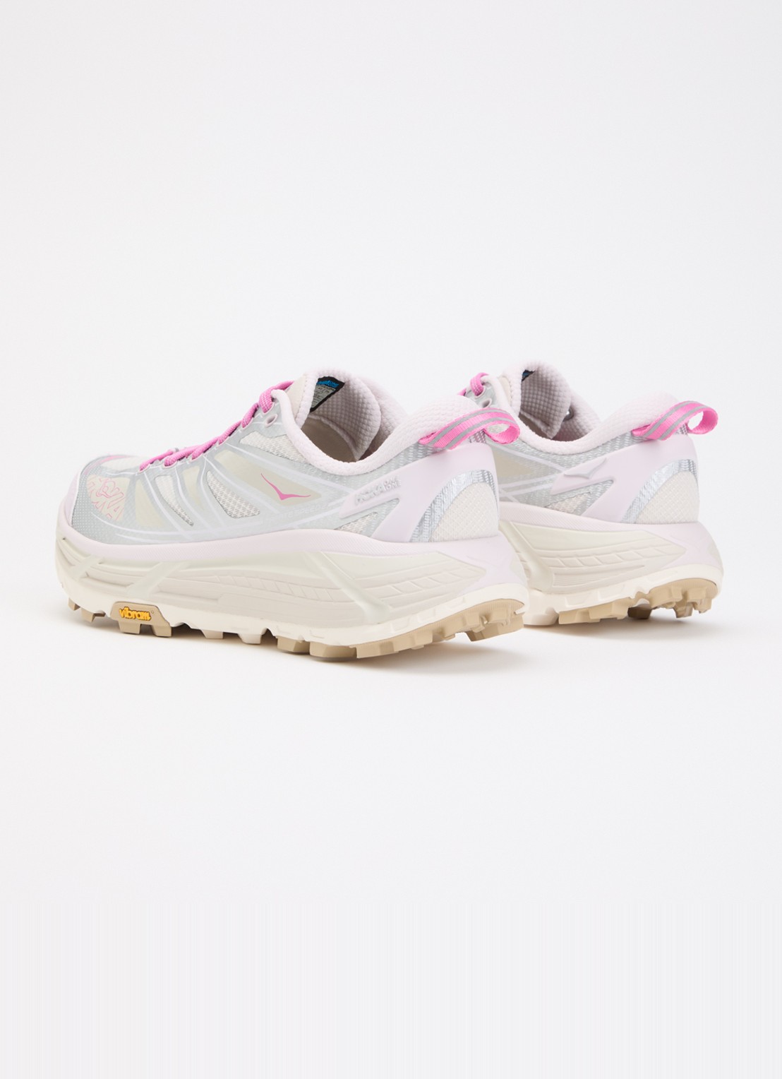 HOKA Mafate Speed 2 sneaker met mesh details - achterkant lichtroze