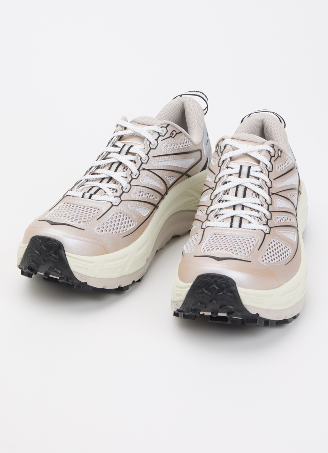 HOKA Mafate Speed 2 TS sneaker met mesh details en metallic finish - detail 2 creme