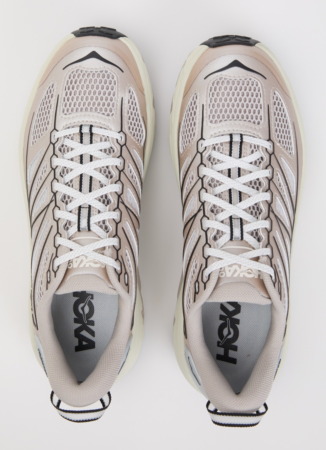 HOKA Mafate Speed 2 TS sneaker met mesh details en metallic finish - detail 3 creme