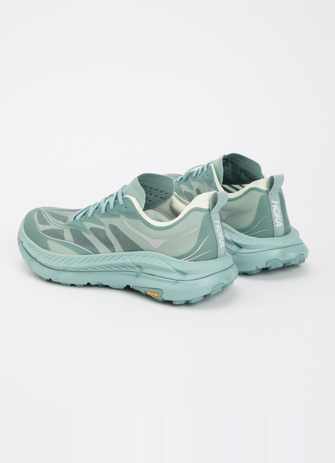 HOKA Mafate Speed 4 Lite sneaker met details van mesh - achterkant lindegroen