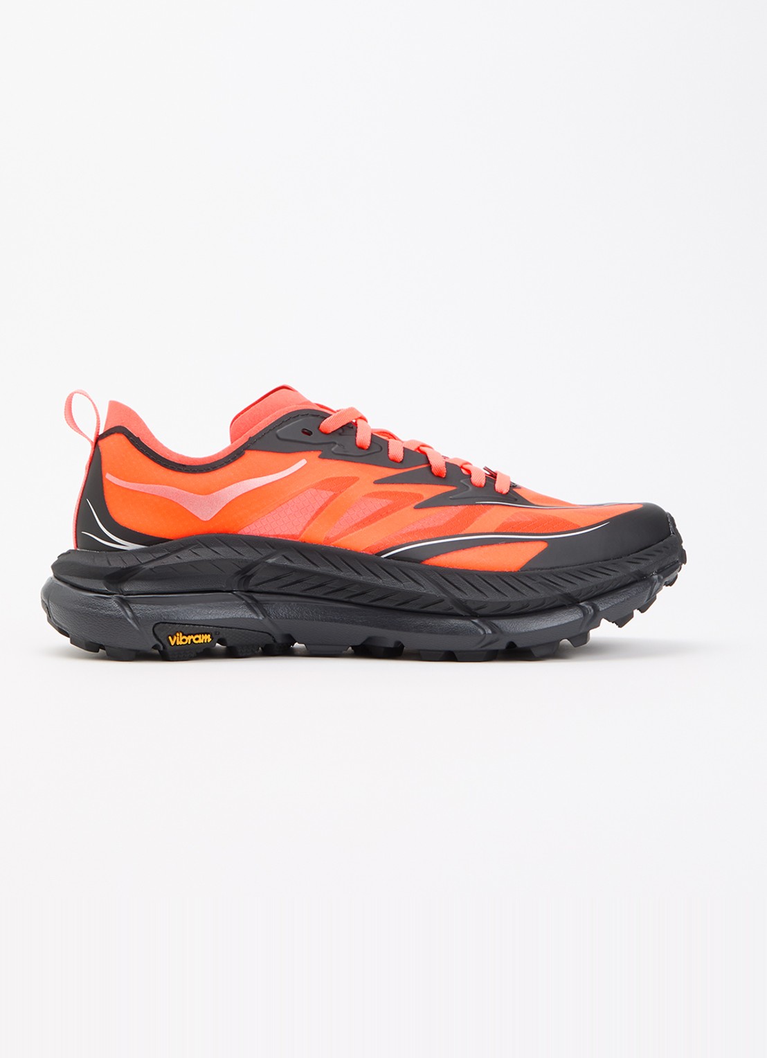 HOKA Mafate Speed 4 Lite sneaker met mesh details - voorkant oranje