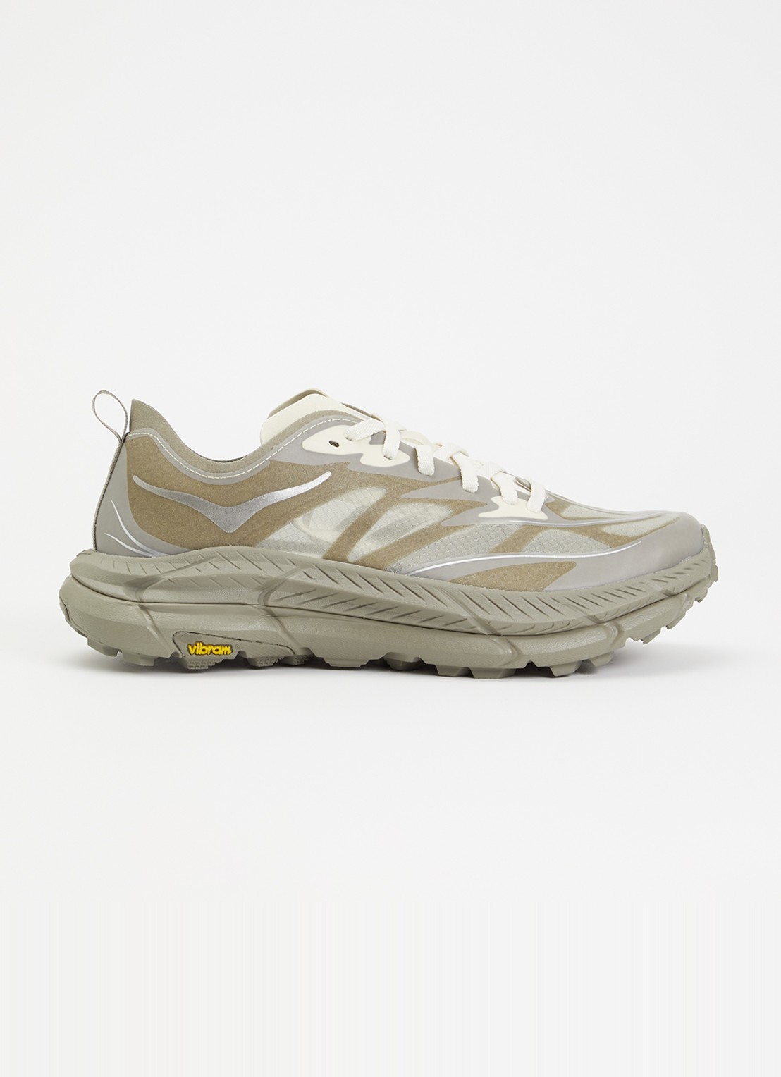 HOKA Mafate Speed 4 Lite sneaker van mesh - voorkant khaki