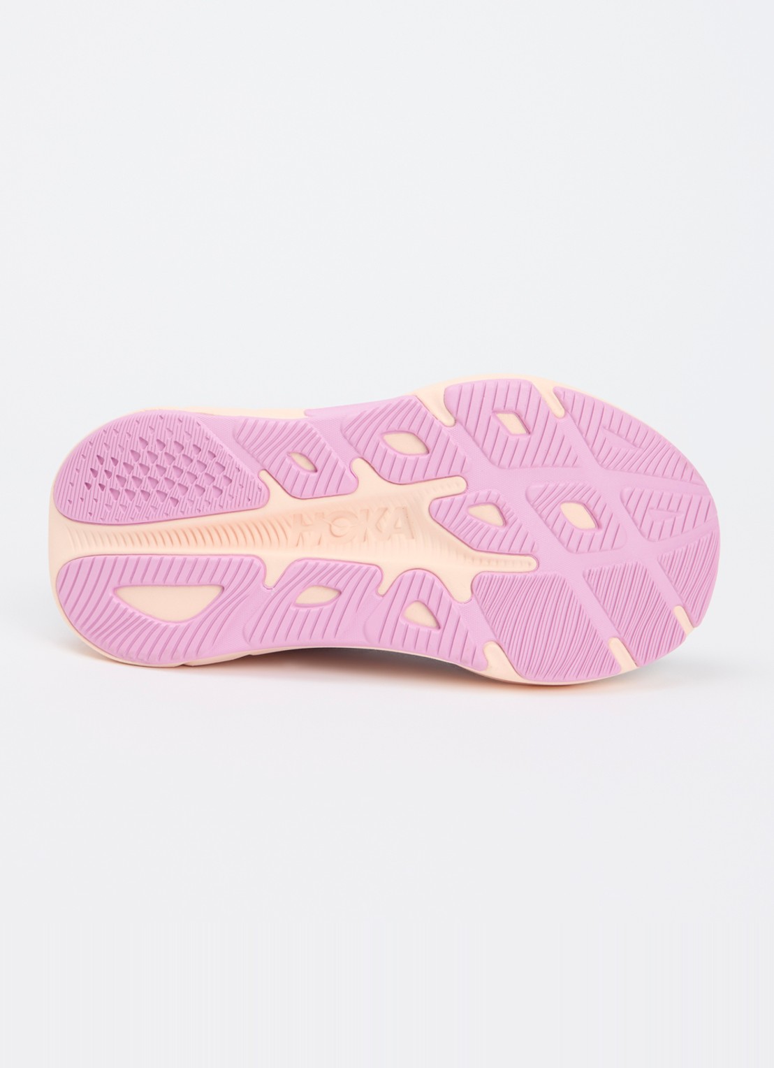 HOKA Rincon 4 hardloopschoen met gebreid bovenwerk en logo - detail fuchsia
